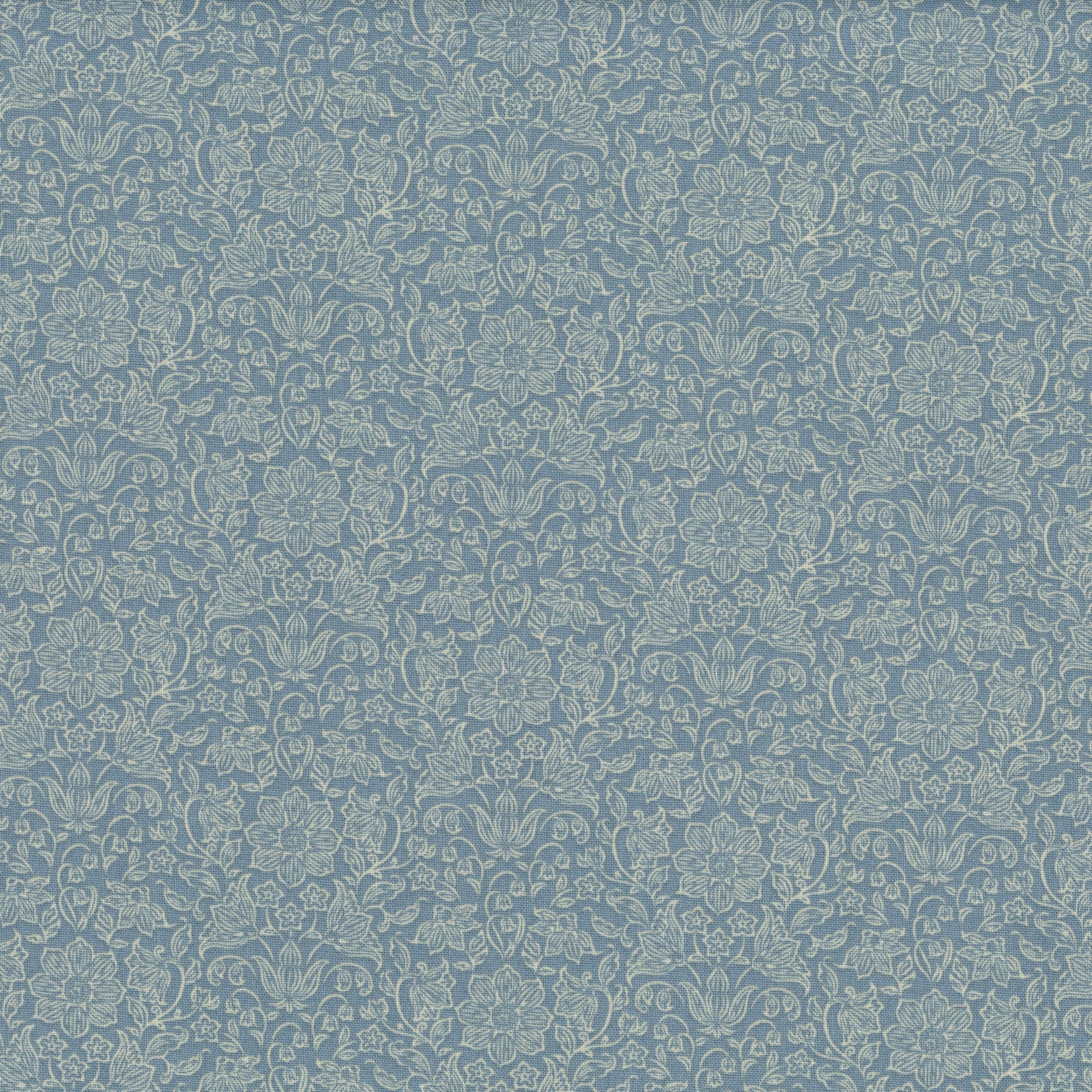 Tilda Songbird - Lila Blue - Patchwork and Quilting Fabric from Brown's Craft Shed (Tags: Fabric blenders blue classic cottage cream Floral garden romantic Scandinavian soft blue Tilda Tilda Songbird vines vintage )