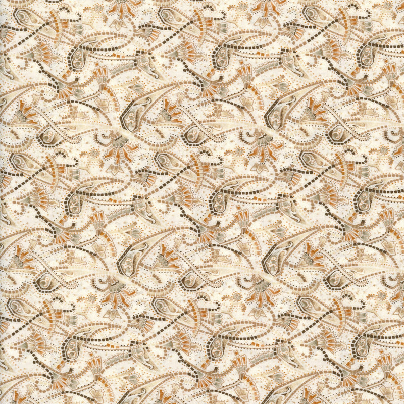 Fern Fabrics Sevenberry - Patchwork and Quilting Fabric from Brown's Craft Shed (Tags: Fabric animal cream dotted earthy Fern Fabrics Geometric lizard nature ochre rustic sand Sevenberry wildlife )