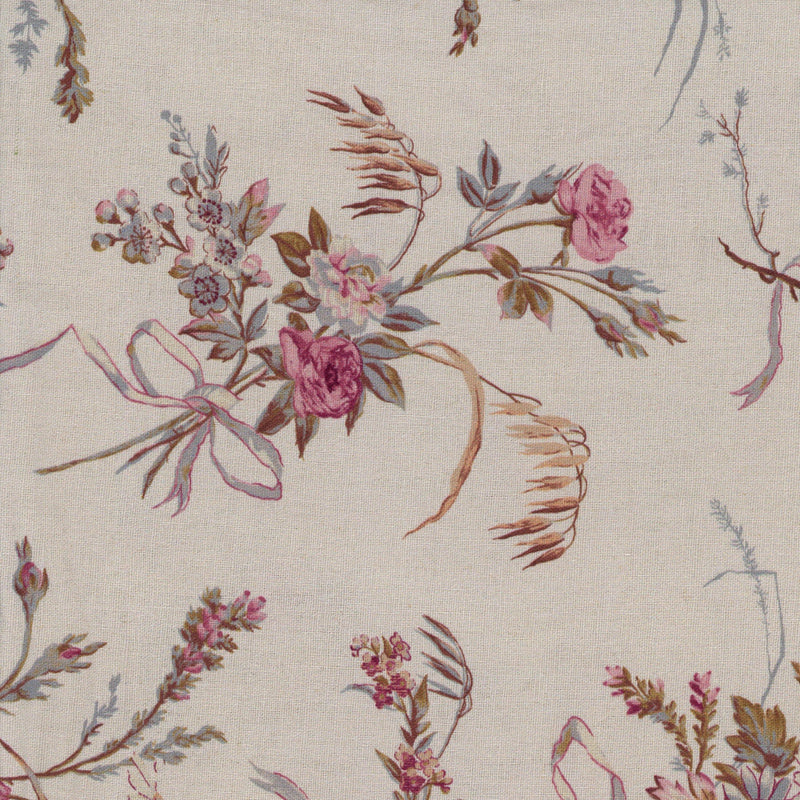 Devonstone Collection St Etienne - Adeline 2 by Kim Hurley of l'uccello linens - Patchwork and Quilting Fabric from Brown's Craft Shed (Tags: Fabric botanical cream Floral linen blend Neutral pastel pink plants vintage )