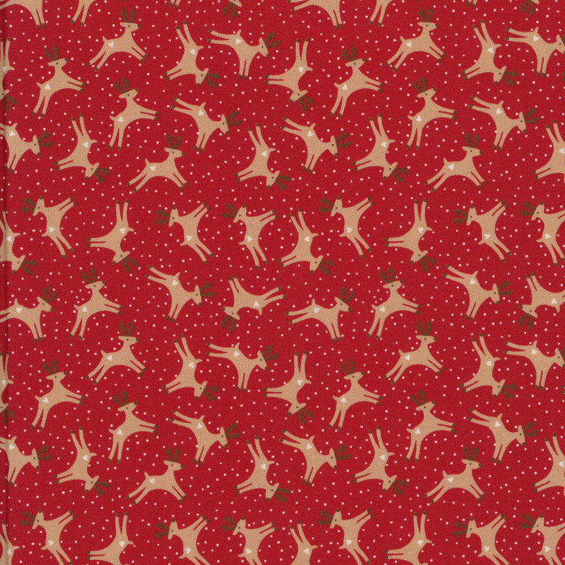 Devonstone Collection Pocketful of Joy by Natalie Bird of The Birdhouse (Red) - Patchwork and Quilting Fabric from Brown's Craft Shed (Tags: Fabric animal christmas Devonstone Collection fabric novelty patchwork playful quilting red reindeer seasonal snow The Birdhouse whimsical )