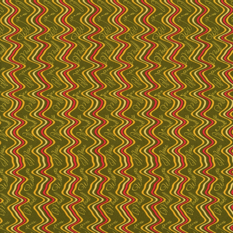 Moda Creativity Roars - Patchwork and Quilting Fabric from Brown's Craft Shed (Tags: Fabric bold Creativity Roars earthy gold Moda modern olive patterns red Roaring Waves stripe textured wavy zigzag )