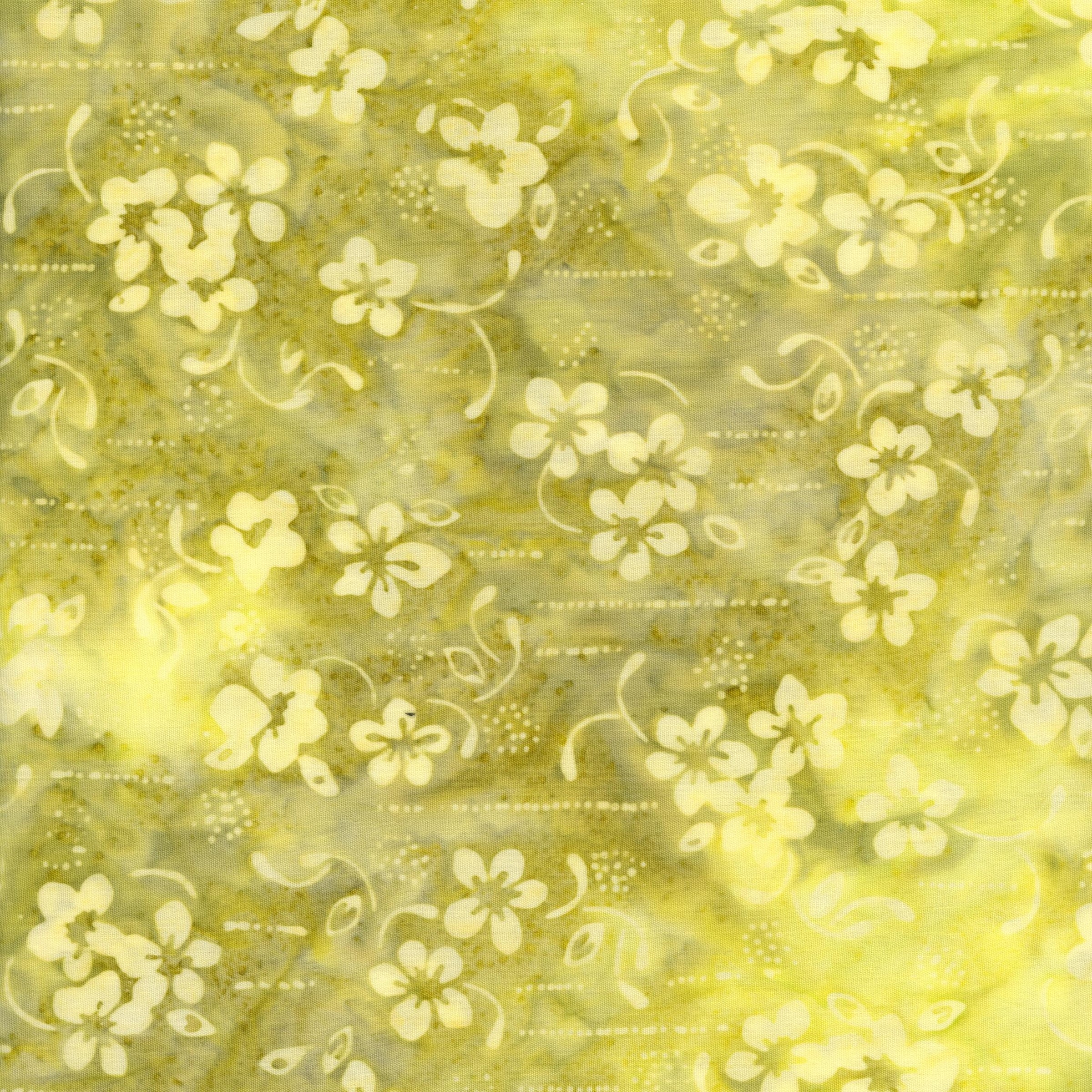 Banyan Batiks Rock Candy (Ginger) - Patchwork and Quilting Fabric from Brown's Craft Shed (Tags: Fabric autumn Banyan Batiks batik blenders cream Floral garden green nature Rock Candy textures vines )