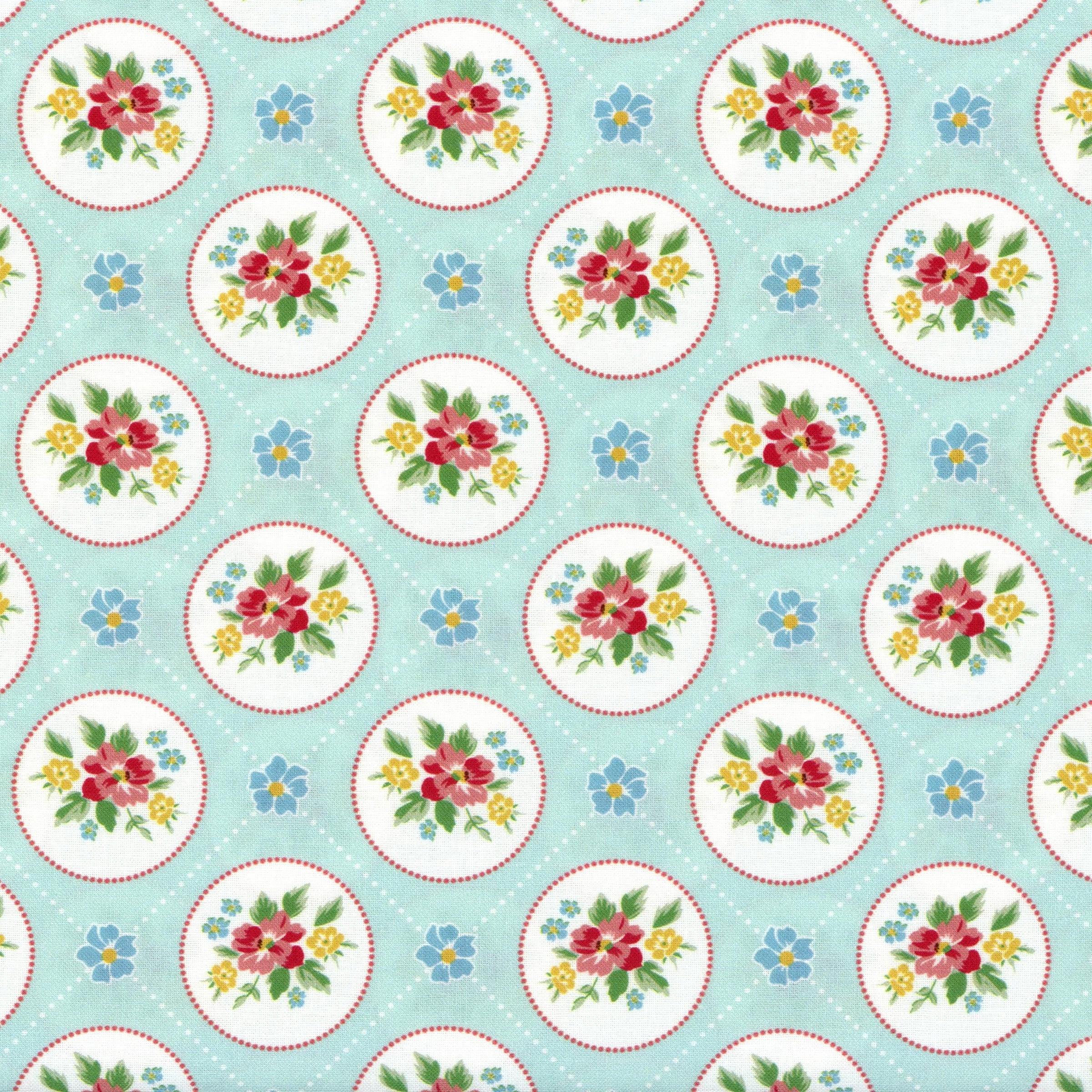 Poppie Cotton Matilda by Terri Henson (Miss Marie) - Patchwork and Quilting Fabric from Brown's Craft Shed (Tags: Fabric Cottage Garden Floral Matilda Pink Flowers Poppie Cotton Terri Henson )