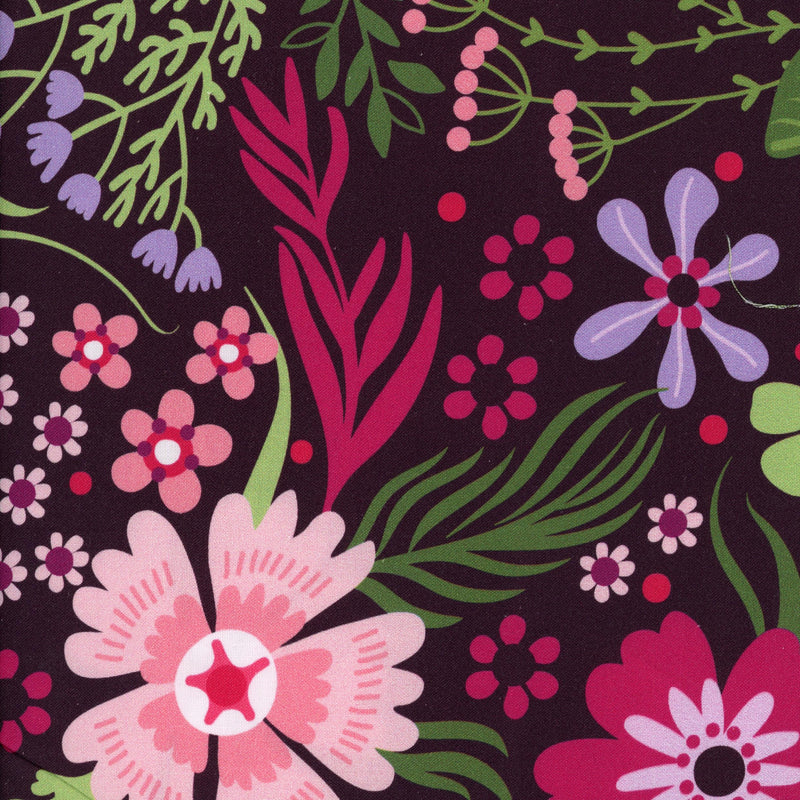 Benartex - Secret Garden Backing by Shelley Cavanna of Cora's Quilts - Patchwork and Quilting Fabric from Brown's Craft Shed (Tags: Fabric backing Benartex bold botanical Cora’s Quilts Floral garden green lilac modern patchwork pink purple quilting Secret Garden Shelley Cavanna wide backing )