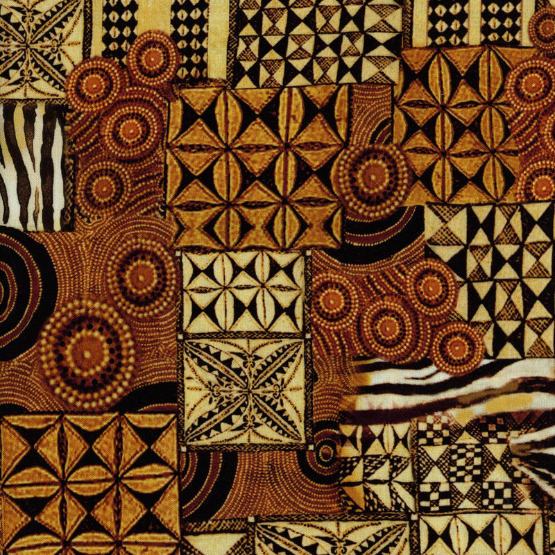 Michael Miller Fabrics Mudcloth - Patchwork and Quilting Fabric from Brown's Craft Shed (Tags: Fabric animal Black Brown cotton cream earthy Geometric Michael Miller mudcloth patchwork patterns quilting rustic textures tribal zebra )
