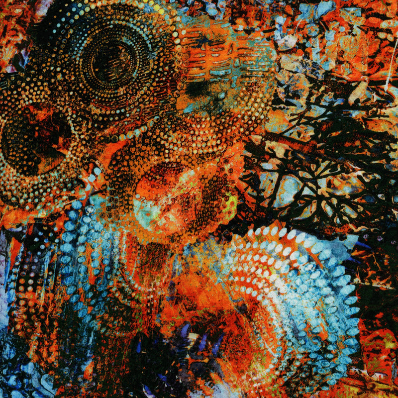 KK Fabrics Concentric Wide Backings Circles Rust - Patchwork and Quilting Fabric from Brown's Craft Shed (Tags: Fabric abstract backing blue KK Fabrics modern multi orange rustic teal textures )