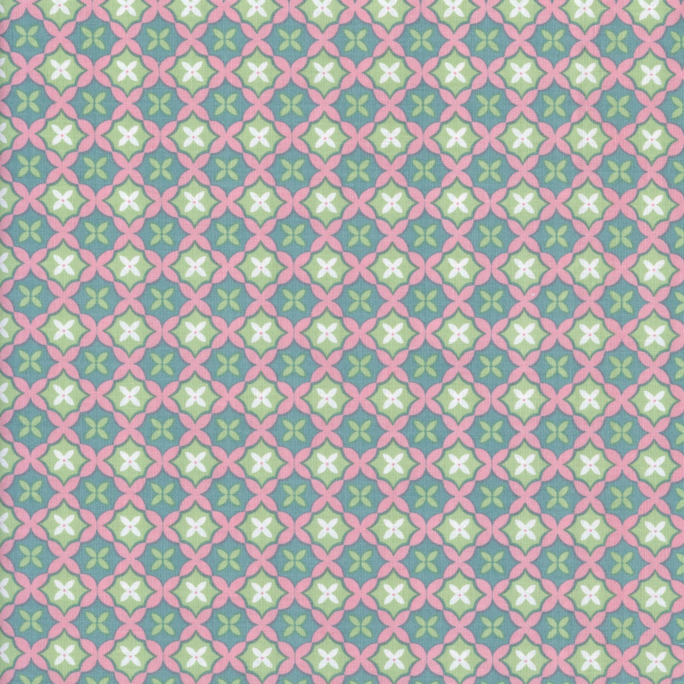 Poppie Cotton le petit escargot by Lori Woods - Patchwork and Quilting Fabric from Brown's Craft Shed (Tags: Fabric Geometric Lattice Pattern Le Petit Escargot Lori Woods Poppie Cotton Retro )