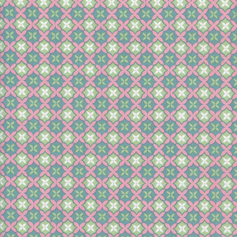 Poppie Cotton le petit escargot by Lori Woods - Patchwork and Quilting Fabric from Brown's Craft Shed (Tags: Fabric Geometric Lattice Pattern Le Petit Escargot Lori Woods Poppie Cotton Retro )