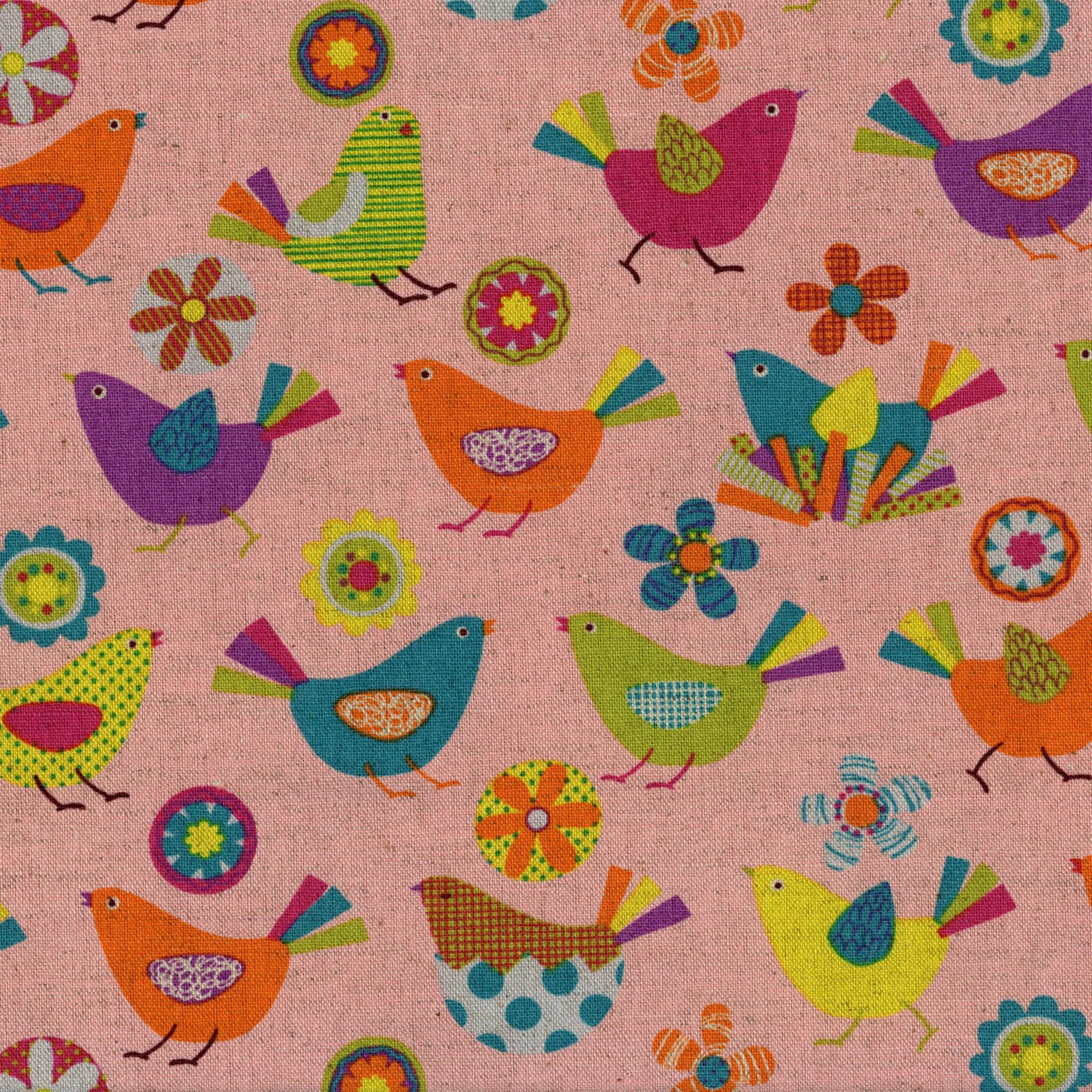 Timeless Treasures Paris (Cream) - Patchwork and Quilting Fabric from Brown's Craft Shed (Tags: Fabric birds bright children cream Floral green multi nature novelty orange Paris pink playful teal Timeless Treasures whimsical )