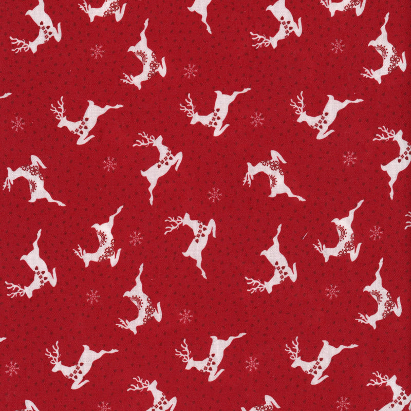 Stof Fabrics Christmas Reindeers - Patchwork and Quilting Fabric from Brown's Craft Shed (Tags: Fabric christmas red )