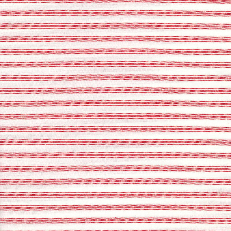 Kennard & Kennard Cherry Ticking Stripe - Patchwork and Quilting Fabric from Brown's Craft Shed (Tags: Fabric basics blender farmhouse Neutral patchwork quilting red rustic Stripes white )