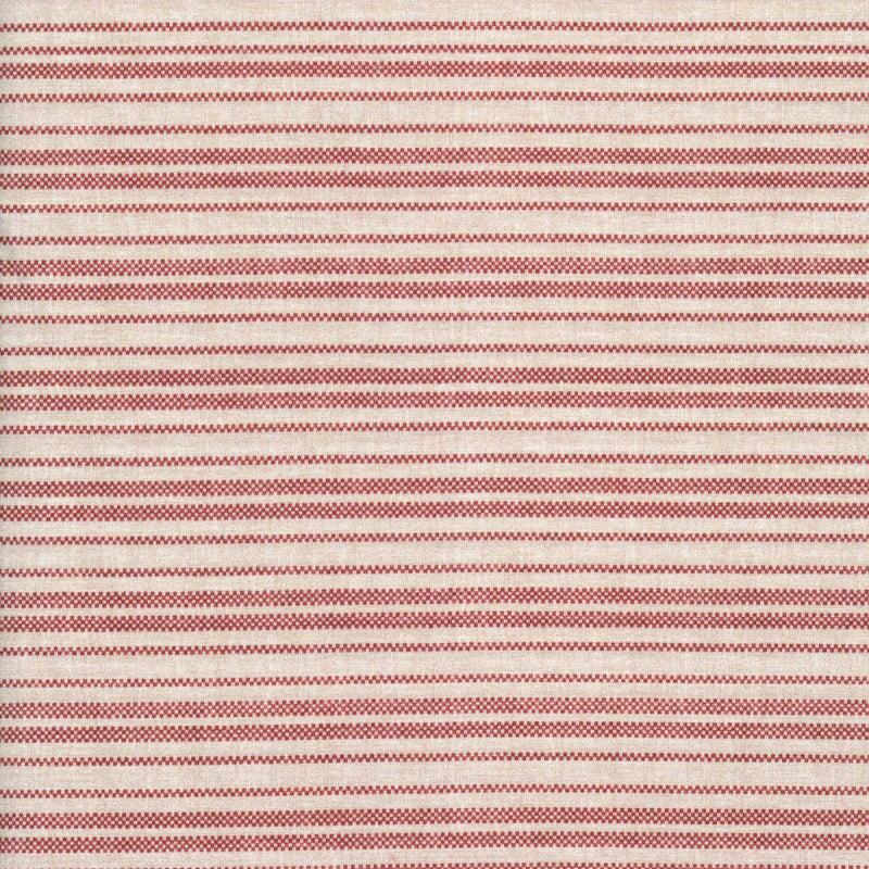 Kennard & Kennard Natural/Ruby Stripe English Autumn by Jan Shore for Benartex - Patchwork and Quilting Fabric from Brown's Craft Shed (Tags: Fabric autumn basics blender farmhouse Neutral patchwork quilting red rustic Stripes )