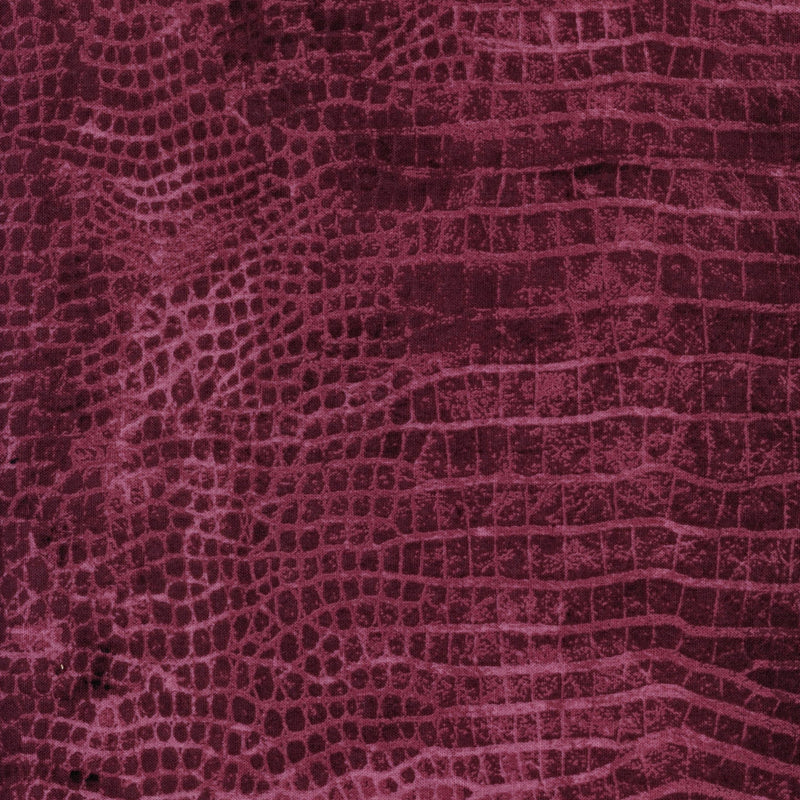 Free Spirit Eclectic Elements - Worn Croc by Tim Holtz - Patchwork and Quilting Fabric from Brown's Craft Shed (Tags: Fabric animal basics blender Bordeaux Brown burgundy crocodile Eclectic Elements Free Spirit Geometric maroon patterns rustic textured Tim Holtz Worn Croc )