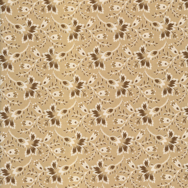 Maywood Studio Hold 'Em or Fold 'Em - Patchwork and Quilting Fabric from Brown's Craft Shed (Tags: Fabric blenders Brown classic cream Floral golden Hold 'Em or Fold 'Em Maywood Studio nature Neutral patterns quilting traditional vines )