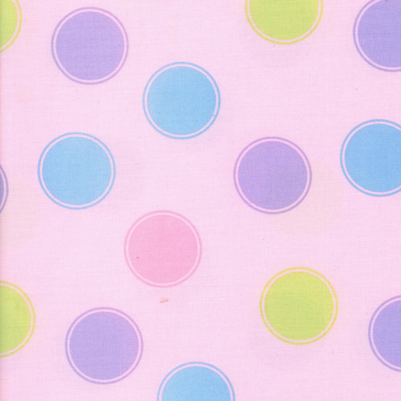 Precious Moments Designers Collection - Fairy Floss Dots - Patchwork and Quilting Fabric from Brown's Craft Shed (Tags: Fabric basics children novelty pastel pink playful polka dots Precious Moments )