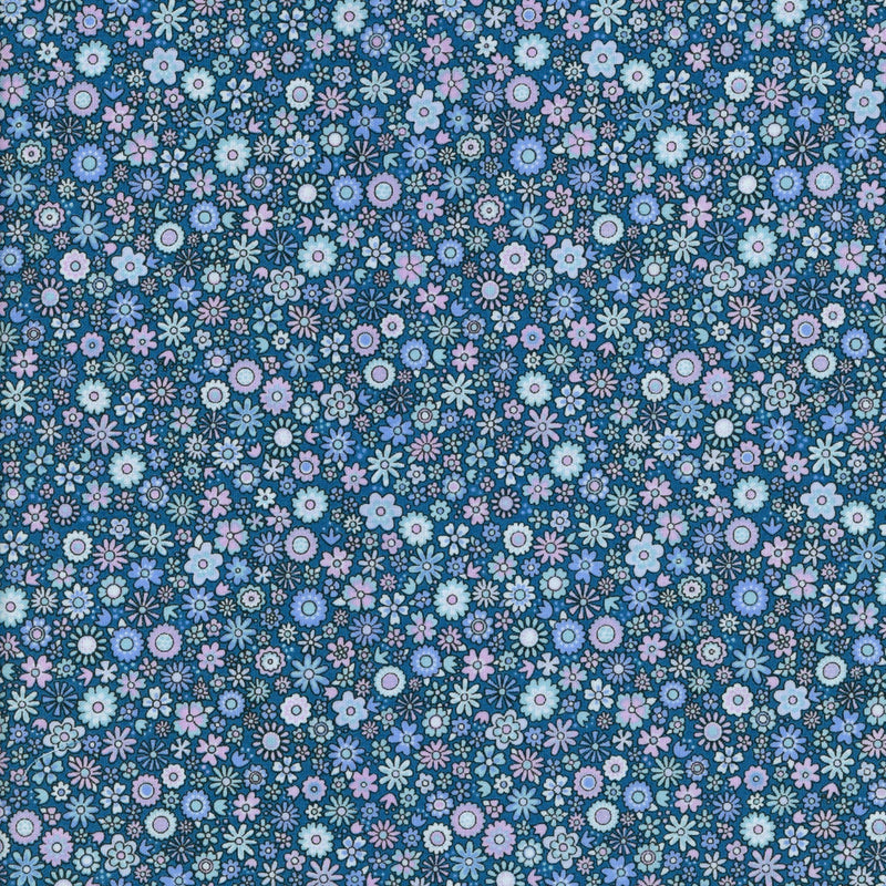 Andover Country Cuttings - Pink and Blue Floral on Teal - Patchwork and Quilting Fabric from Brown's Craft Shop (Tags: Fabric blue Floral )