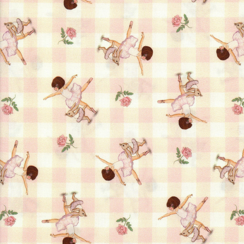 Michael Miller Fabrics - Out to Play by Belle & Boo (Ballerinas And Bunnies) - Patchwork and Quilting Fabric from Brown's Craft Shed (Tags: Fabric Ballerinas Belle & Boo Children’s Fabric Gingham Michael Miller Fabrics )