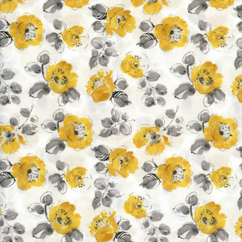 Windham Fabrics "SOLEIL" by Whistler Studios - Patchwork and Quilting Fabric from Brown's Craft Shed (Tags: Fabric Floral Neutral Soleil Whistler Studios Windham Fabrics Yellow )
