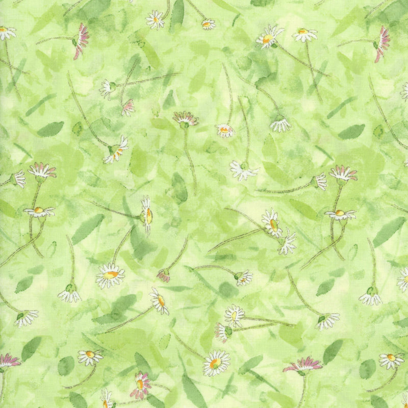 Clothworks Mouseplay by Anita Jeram (Green) - Patchwork and Quilting Fabric from Brown's Craft Shed (Tags: Fabric Clothworks Floral Mouseplay Springtime )