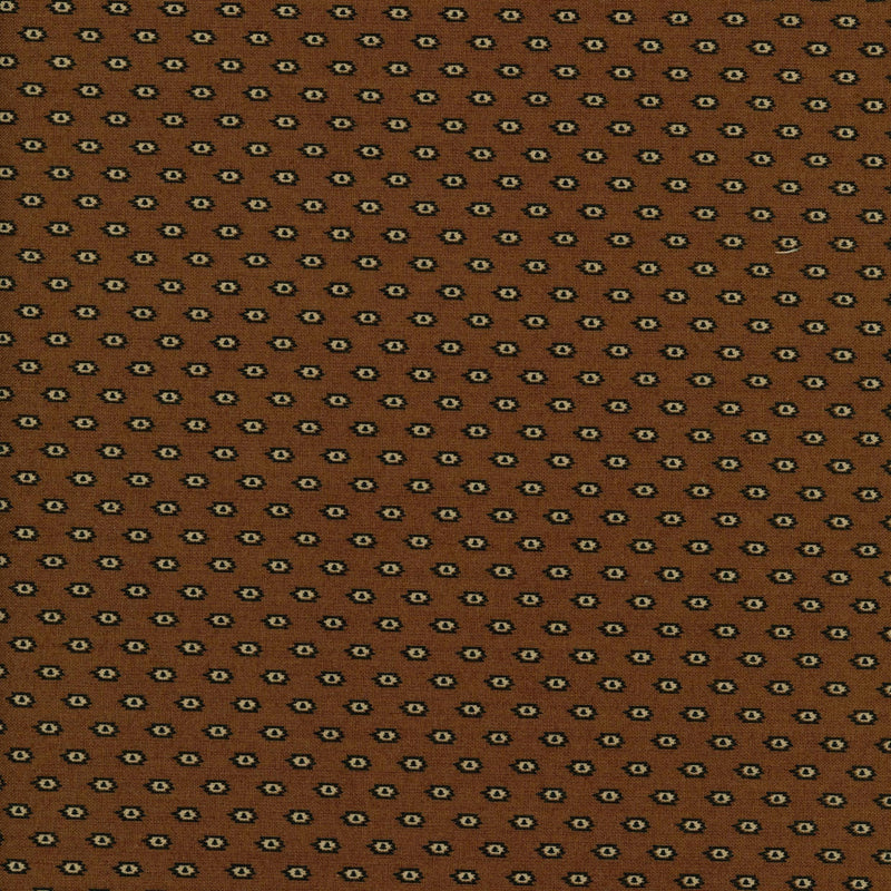 Andover Amelia - Black and Cream Dots on Brown - Patchwork and Quilting Fabric from Brown's Craft Shop (Tags: Fabric Brown )