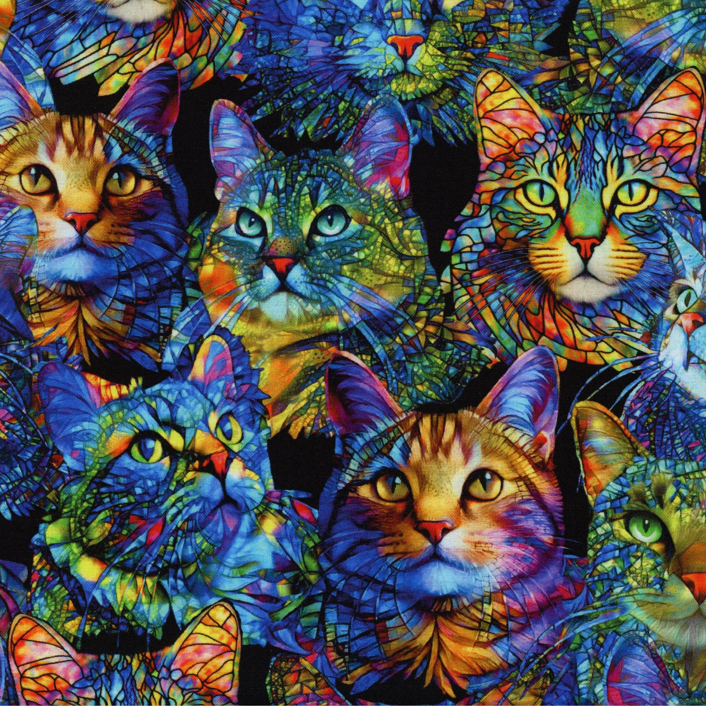 Benartex Cat Artistry by Peggy Collins