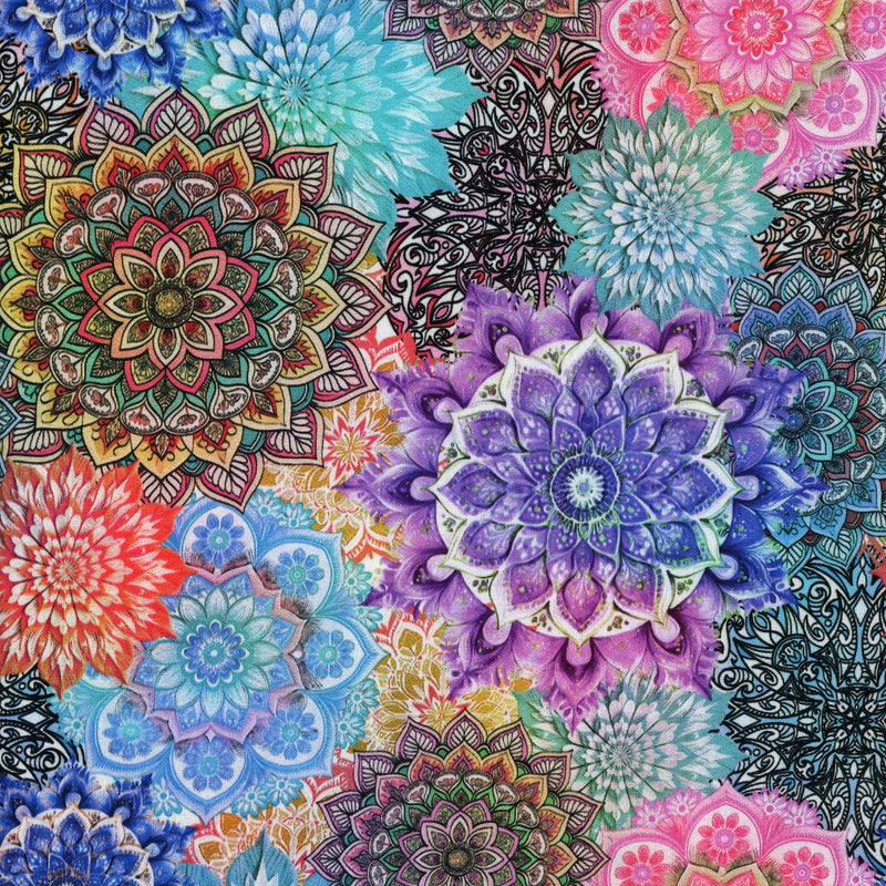 KK Fabrics Lush Petals - Bright Multi Mandala - Patchwork and Quilting Fabric from Brown's Craft Shed (Tags: Fabric )