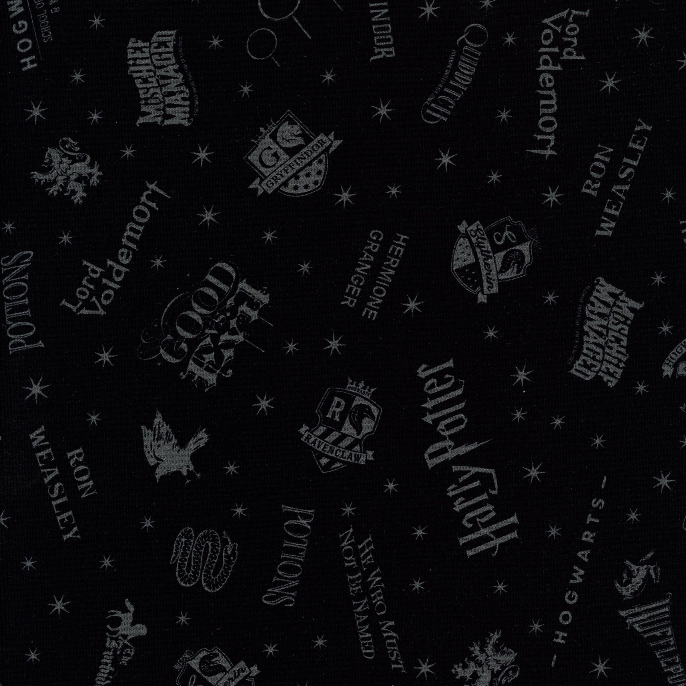 Benartex Harry Potter - Shadow Words - Patchwork and Quilting Fabric from Brown's Craft Shed (Tags: Fabric )