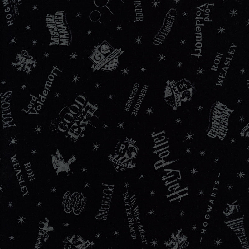 Benartex Harry Potter - Shadow Words - Patchwork and Quilting Fabric from Brown's Craft Shed (Tags: Fabric )