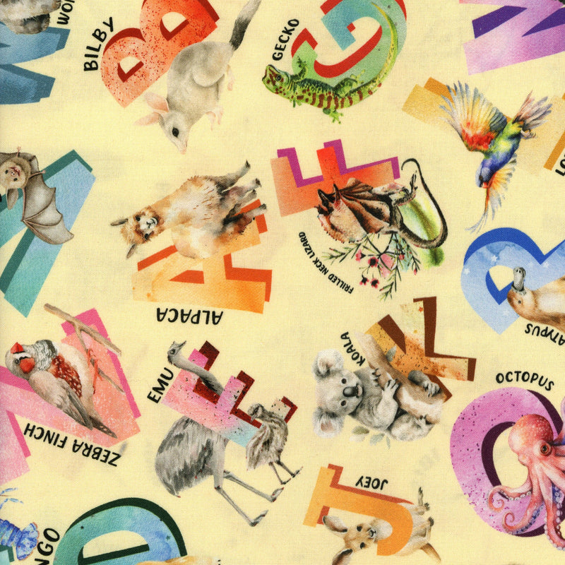 KK Fabrics A is for Aussie - Alphabet Animals - Patchwork and Quilting Fabric from Brown's Craft Shed (Tags: Fabric )