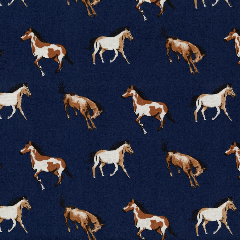 Riley Blake Blue Horses - Patchwork and Quilting Fabric from Brown's Craft Shed (Tags: Fabric animal Western )