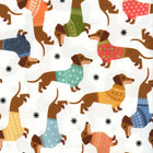KK Fabrics Dashing Dachshunds - Christmas Sweater - Patchwork and Quilting Fabric from Brown's Craft Shed (Tags: Fabric )