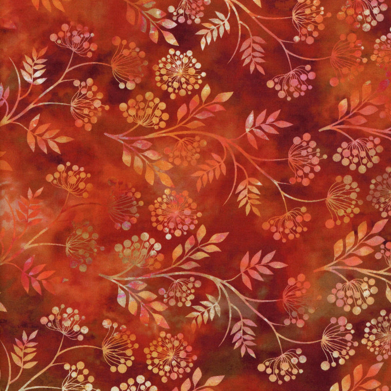 In The Beginning Fabrics Floragraphix - Patchwork and Quilting Fabric from Brown's Craft Shed (Tags: Fabric Floral maroon orange )