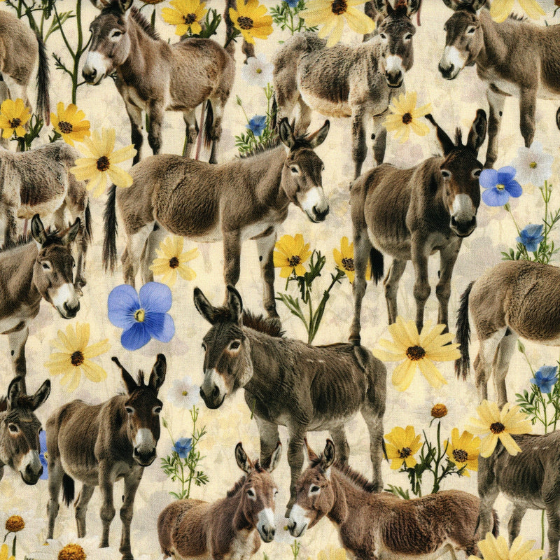 KK Fabrics Homestead Hoofprints (Donkey Wildflower) by Milvale Design Studio - Patchwork and Quilting Fabric from Brown's Craft Shed (Tags: Fabric )