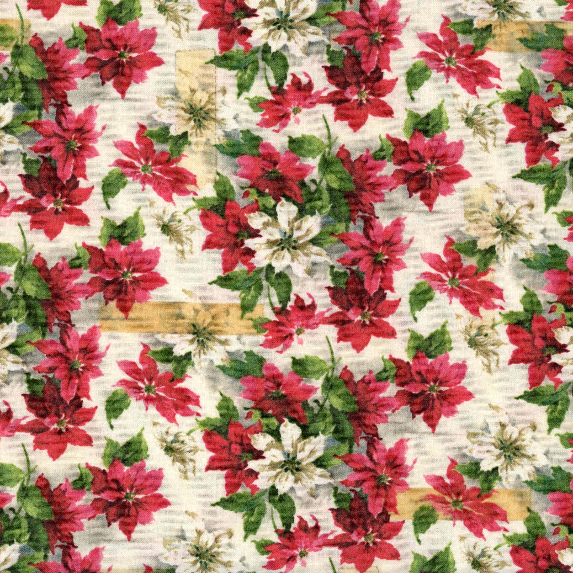 FreeSpirit Fabrics Holidays Past by Tim Holtz - Poinsettia Print Multi