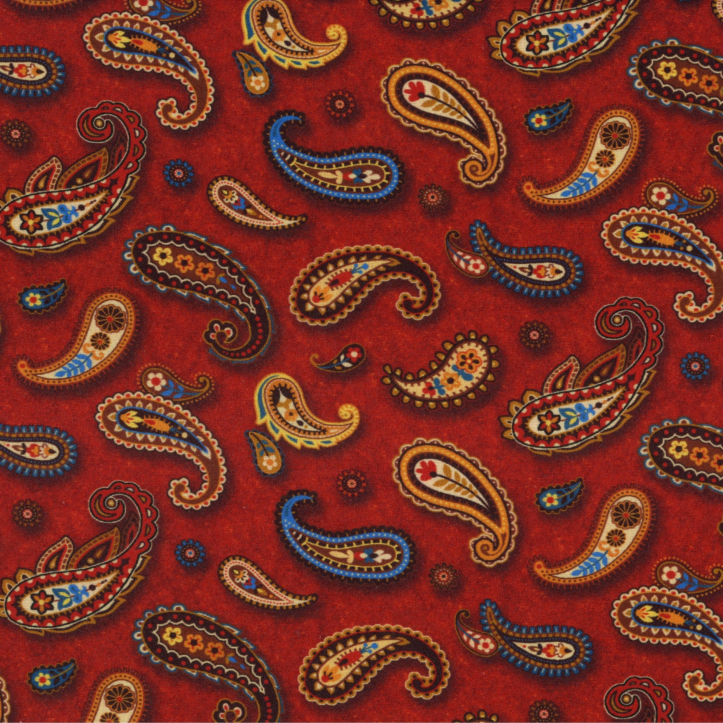 Oasis Fabrics Cattle Drive Paisley Red