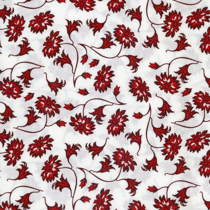 Stof Fabrics Red Flowers