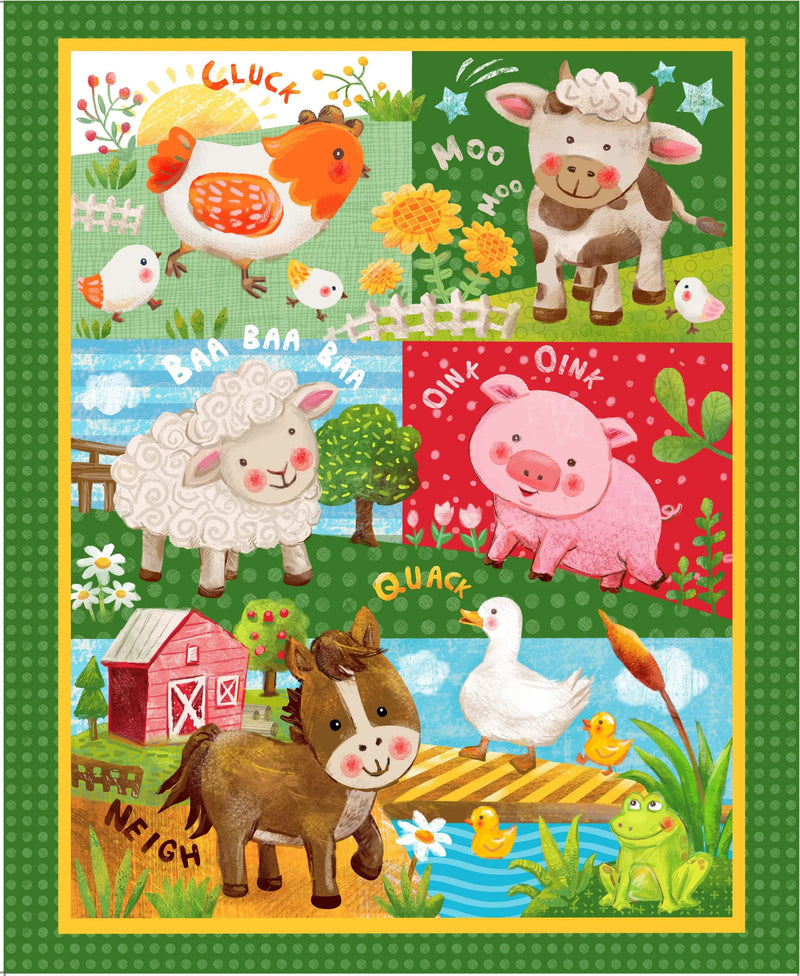 Oasis Fabric Designs Wee Ones Farm Panel