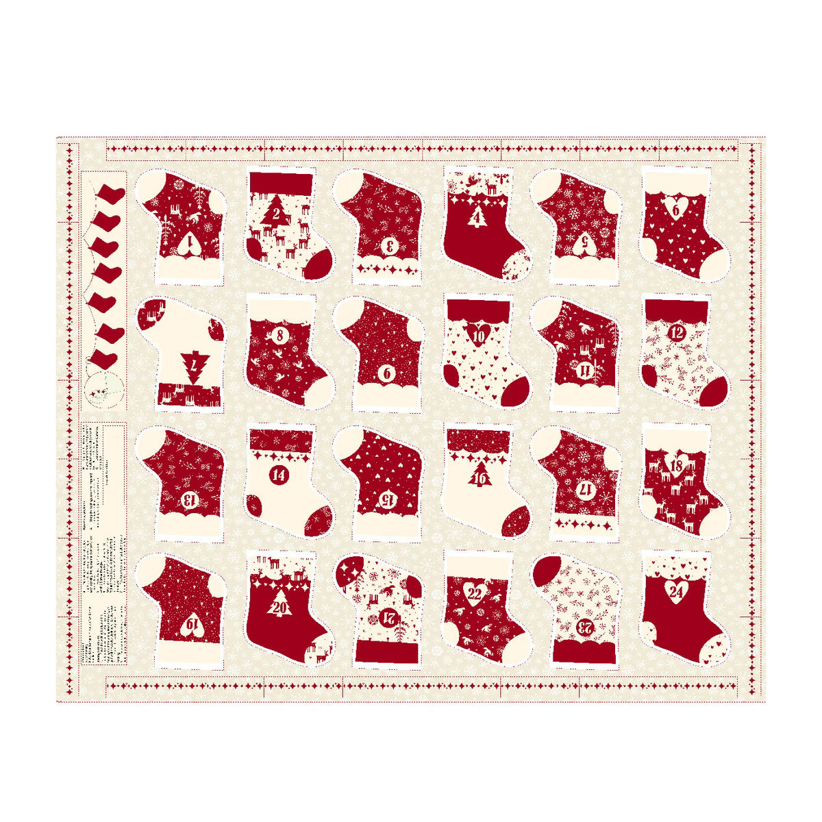 Stof Fabrics Nordic Noel Panel - Patchwork and Quilting Fabric from Brown's Craft Shed (Tags: Fabric green Nordic Noel panel red Stof Fabrics )